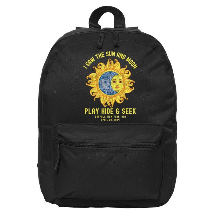 Buffalo New York Path Totality Solar Eclipse April 08 2024 16 in Basic Backpack