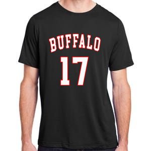 Buffalo New York Us American College Font Number 17 Adult ChromaSoft Performance T-Shirt