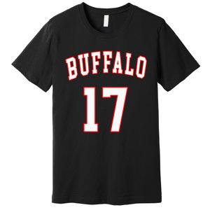 Buffalo New York Us American College Font Number 17 Premium T-Shirt