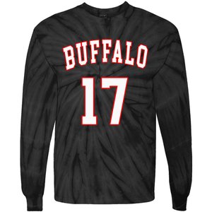 Buffalo New York Us American College Font Number 17 Tie-Dye Long Sleeve Shirt