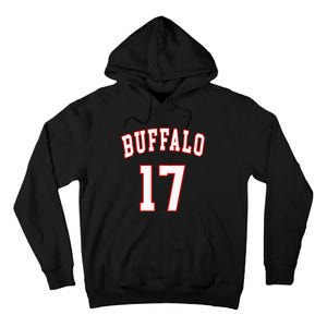 Buffalo New York Us American College Font Number 17 Tall Hoodie