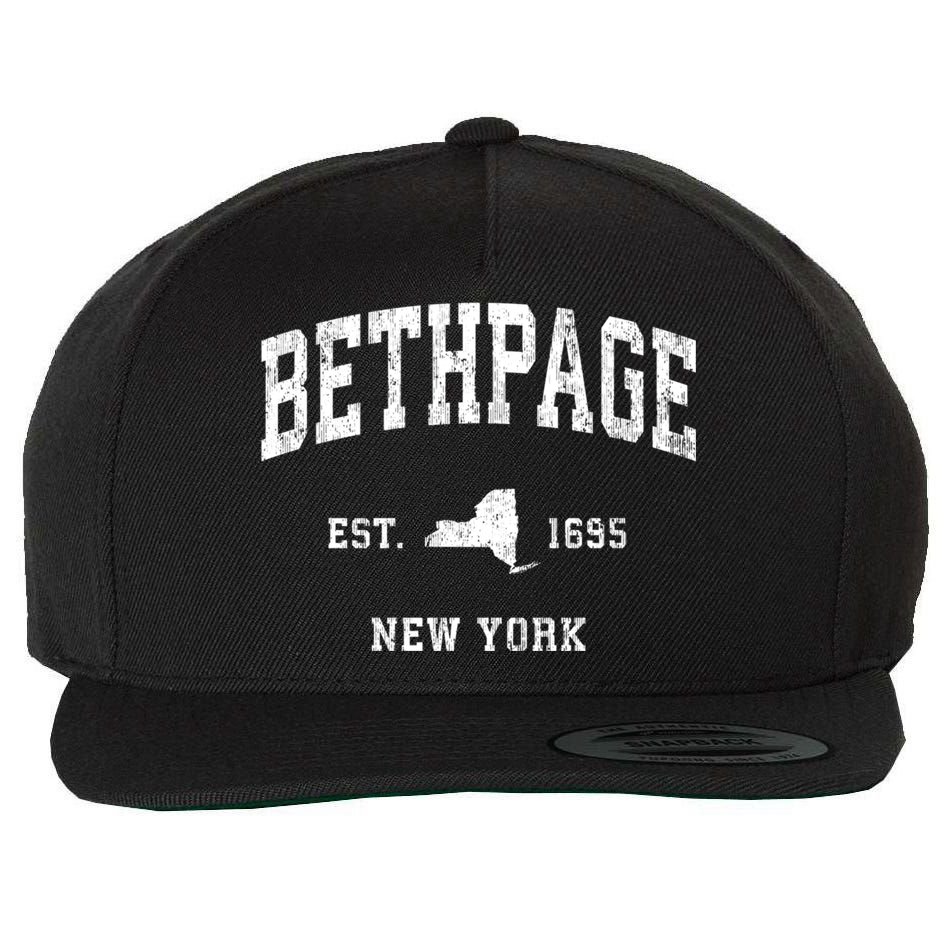 Bethpage New York Ny Vintage Athletic Sports Wool Snapback Cap