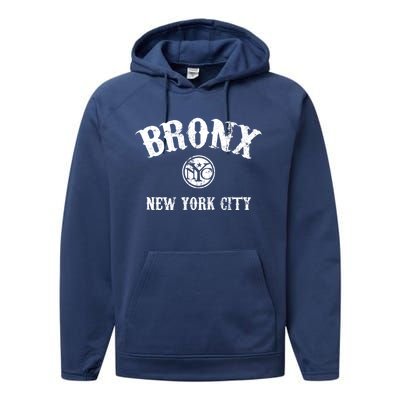 Bronx New York Vintage Great Gift Performance Fleece Hoodie