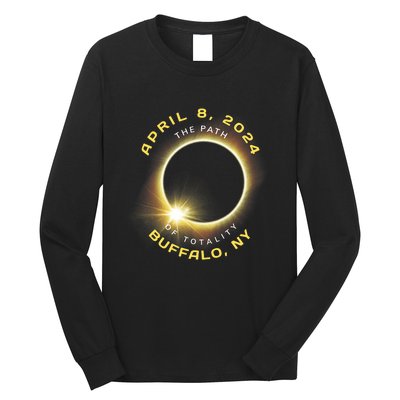 Buffalo New York Solar Eclipse Totality April 8 2024 Long Sleeve Shirt