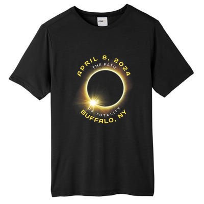 Buffalo New York Solar Eclipse Totality April 8 2024 Tall Fusion ChromaSoft Performance T-Shirt