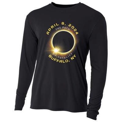 Buffalo New York Solar Eclipse Totality April 8 2024 Cooling Performance Long Sleeve Crew