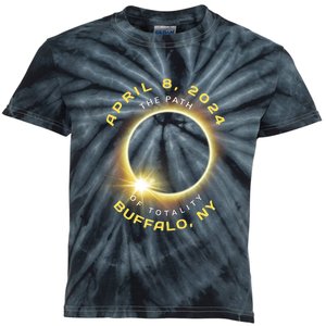 Buffalo New York Solar Eclipse Totality April 8 2024 Kids Tie-Dye T-Shirt