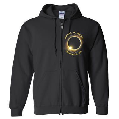 Buffalo New York Solar Eclipse Totality April 8 2024 Full Zip Hoodie