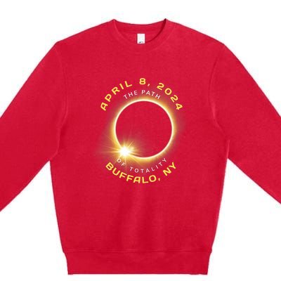 Buffalo New York Solar Eclipse Totality April 8 2024 Premium Crewneck Sweatshirt