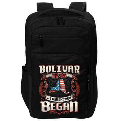 Bolivar New York Usa Flag 4th Of July Cute Gift Impact Tech Backpack