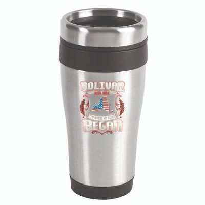 Bolivar New York Usa Flag 4th Of July Cute Gift 16oz Travel Tumbler
