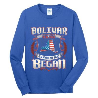 Bolivar New York Usa Flag 4th Of July Cute Gift Tall Long Sleeve T-Shirt