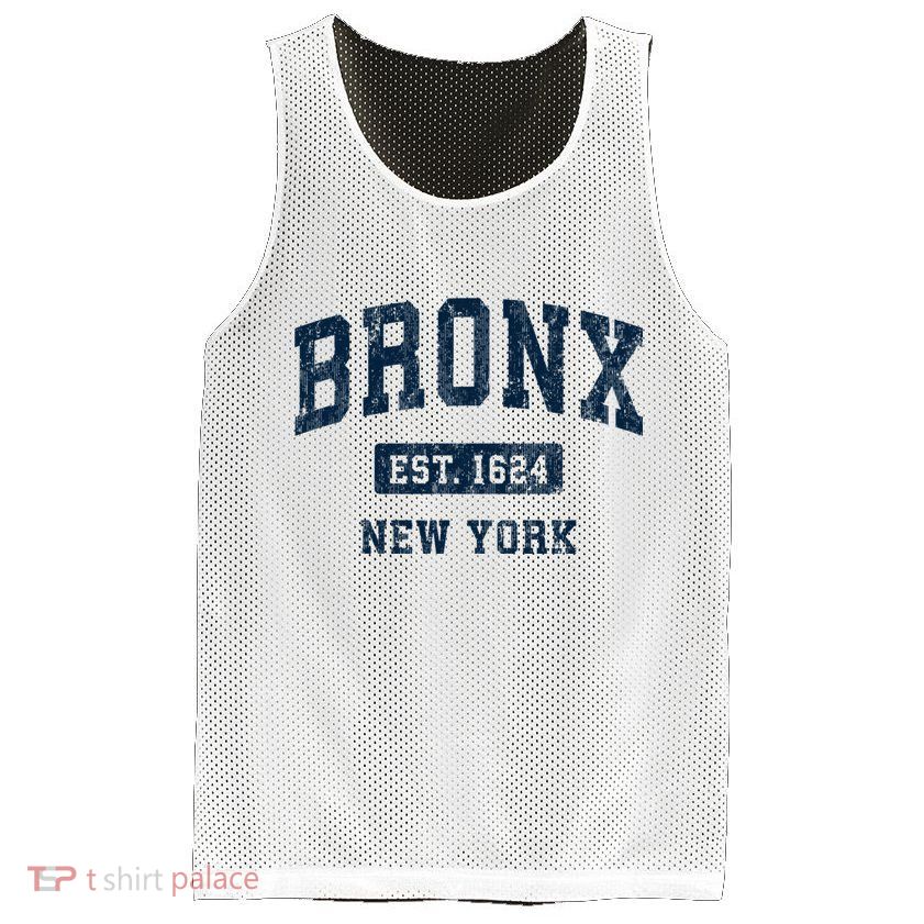 Bronx New York Ny Vintage Athletic Sports Mesh Reversible Basketball Jersey Tank