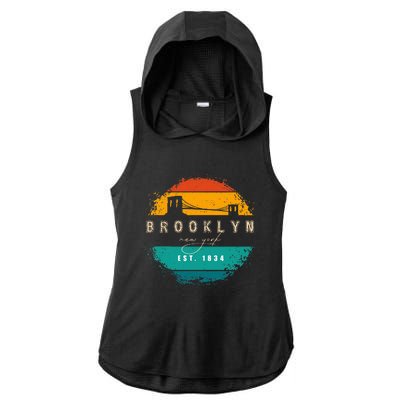 Brooklyn New York Ladies PosiCharge Tri-Blend Wicking Draft Hoodie Tank