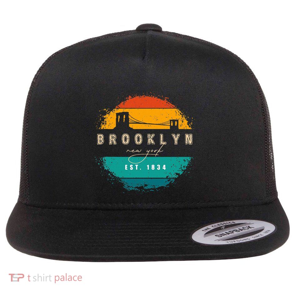 Brooklyn New York Flat Bill Trucker Hat