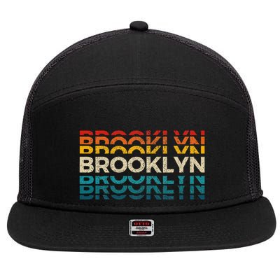Brooklyn New York Vintage Retro Usa America Souvenir 7 Panel Mesh Trucker Snapback Hat