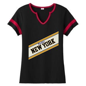 Brooklyn New York Varsity Logo Ladies Halftime Notch Neck Tee