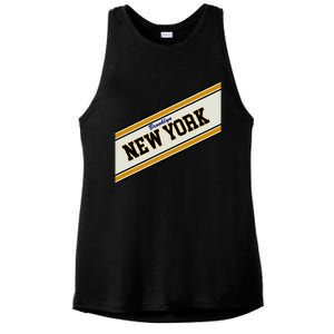 Brooklyn New York Varsity Logo Ladies PosiCharge Tri-Blend Wicking Tank