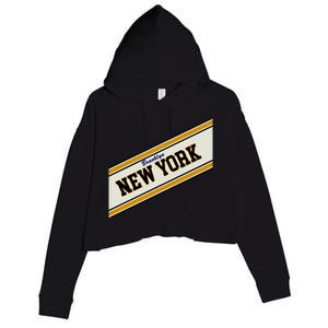 Brooklyn New York Varsity Logo Crop Fleece Hoodie