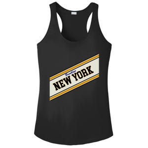 Brooklyn New York Varsity Logo Ladies PosiCharge Competitor Racerback Tank