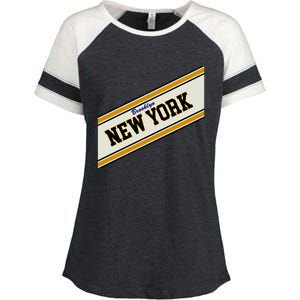 Brooklyn New York Varsity Logo Enza Ladies Jersey Colorblock Tee