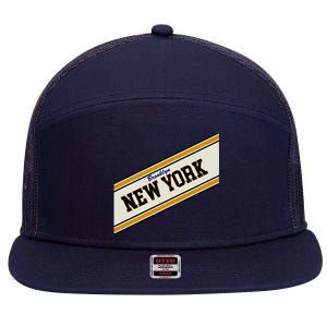 Brooklyn New York Varsity Logo 7 Panel Mesh Trucker Snapback Hat