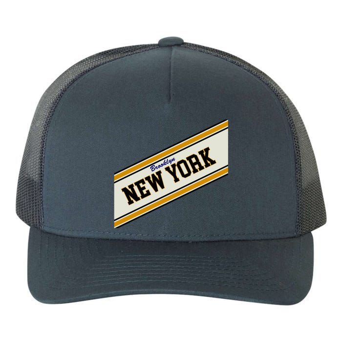 Brooklyn New York Varsity Logo Yupoong Adult 5-Panel Trucker Hat