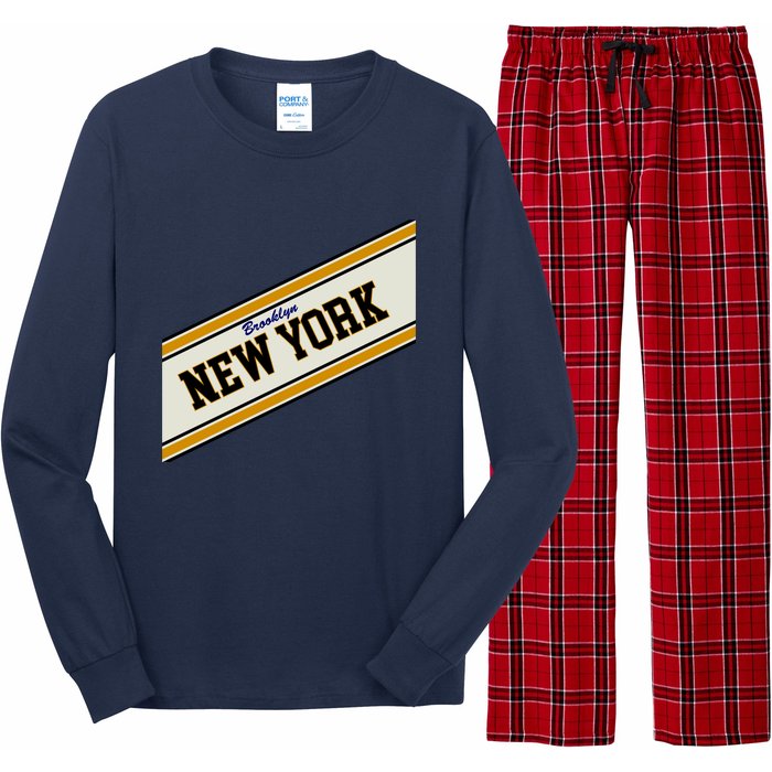 Brooklyn New York Varsity Logo Long Sleeve Pajama Set