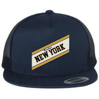 Brooklyn New York Varsity Logo Flat Bill Trucker Hat