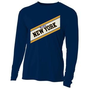 Brooklyn New York Varsity Logo Cooling Performance Long Sleeve Crew