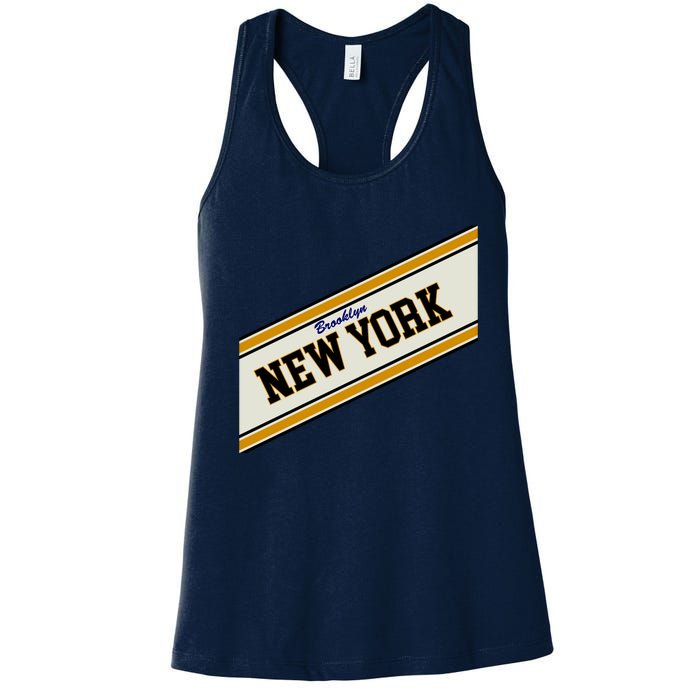 Brooklyn New York Varsity Logo Women's Racerback Tank