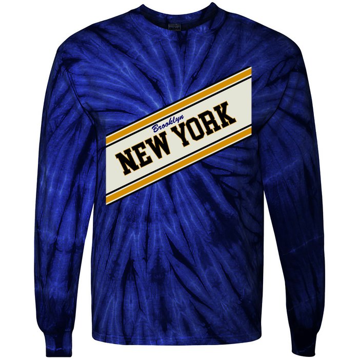 Brooklyn New York Varsity Logo Tie-Dye Long Sleeve Shirt