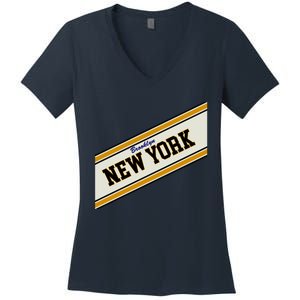 Brooklyn New York Varsity Logo Women's V-Neck T-Shirt