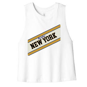 Brooklyn New York Varsity Logo Women's Racerback Cropped Tank