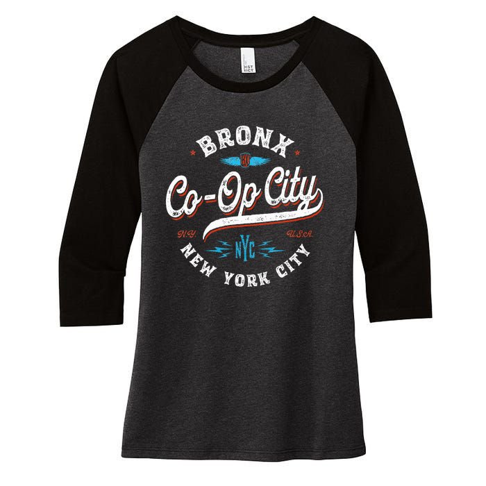 Bronx New York Coop City Women's Tri-Blend 3/4-Sleeve Raglan Shirt