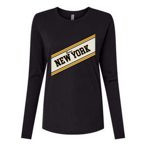 Bronx New York Varsity Logo Womens Cotton Relaxed Long Sleeve T-Shirt