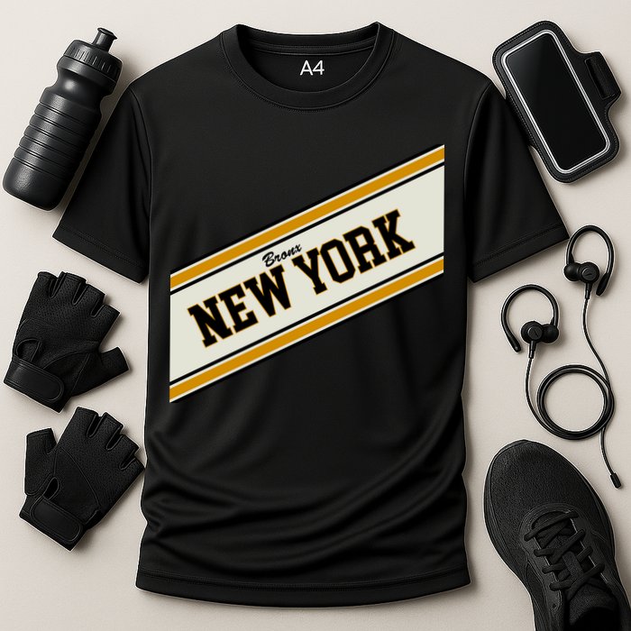 Bronx New York Varsity Logo Cooling Performance Crew T-Shirt