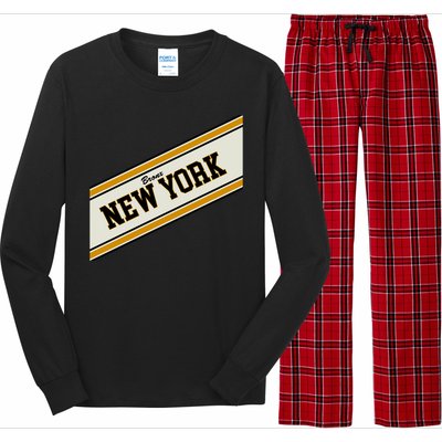 Bronx New York Varsity Logo Long Sleeve Pajama Set