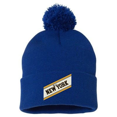 Bronx New York Varsity Logo Pom Pom 12in Knit Beanie