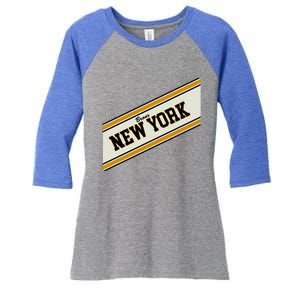 Bronx New York Varsity Logo Women's Tri-Blend 3/4-Sleeve Raglan Shirt