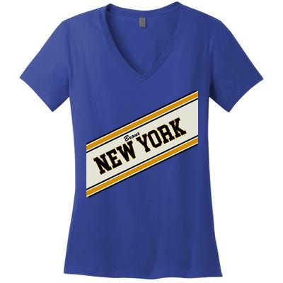 Bronx New York Varsity Logo Women's V-Neck T-Shirt