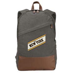 Bronx New York Varsity Logo Cotton Canvas Backpack