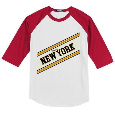 Bronx New York Varsity Logo Kids Colorblock Raglan Jersey