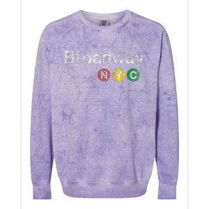 Broadway New York Nyc Worn Design Colorblast Crewneck Sweatshirt