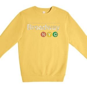 Broadway New York Nyc Worn Design Premium Crewneck Sweatshirt