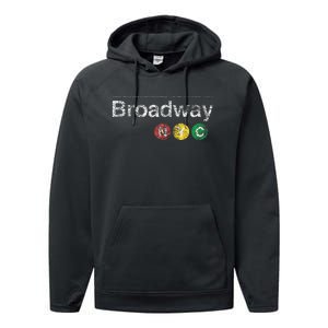 Broadway New York Nyc Worn Design Performance Fleece Hoodie