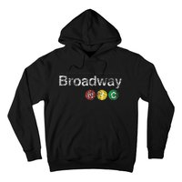 Broadway New York Nyc Worn Design Hoodie