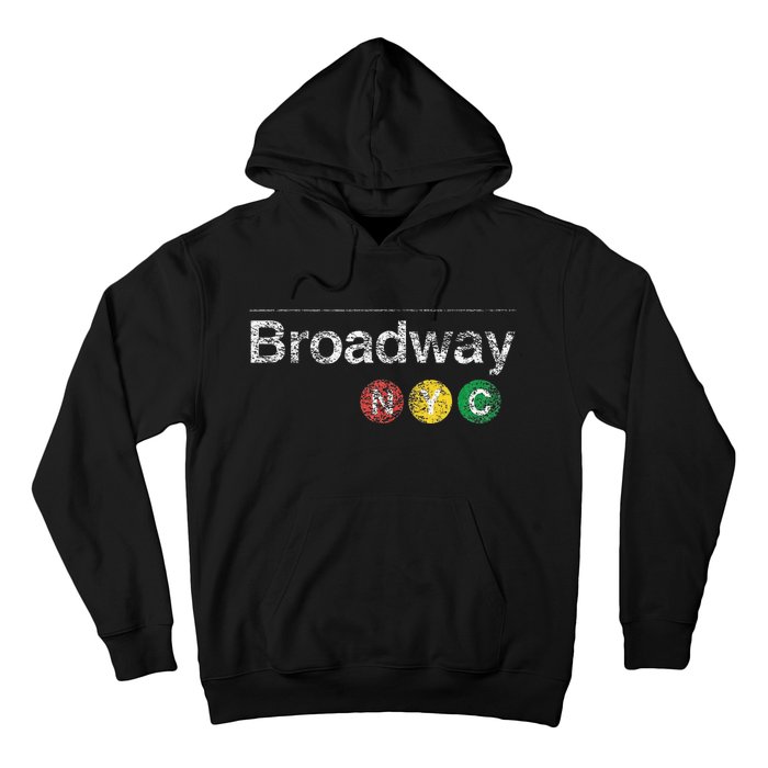 Broadway New York Nyc Worn Design Hoodie