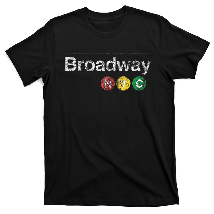 Broadway New York Nyc Worn Design T-Shirt