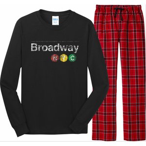 Broadway New York Nyc Worn Design Long Sleeve Pajama Set